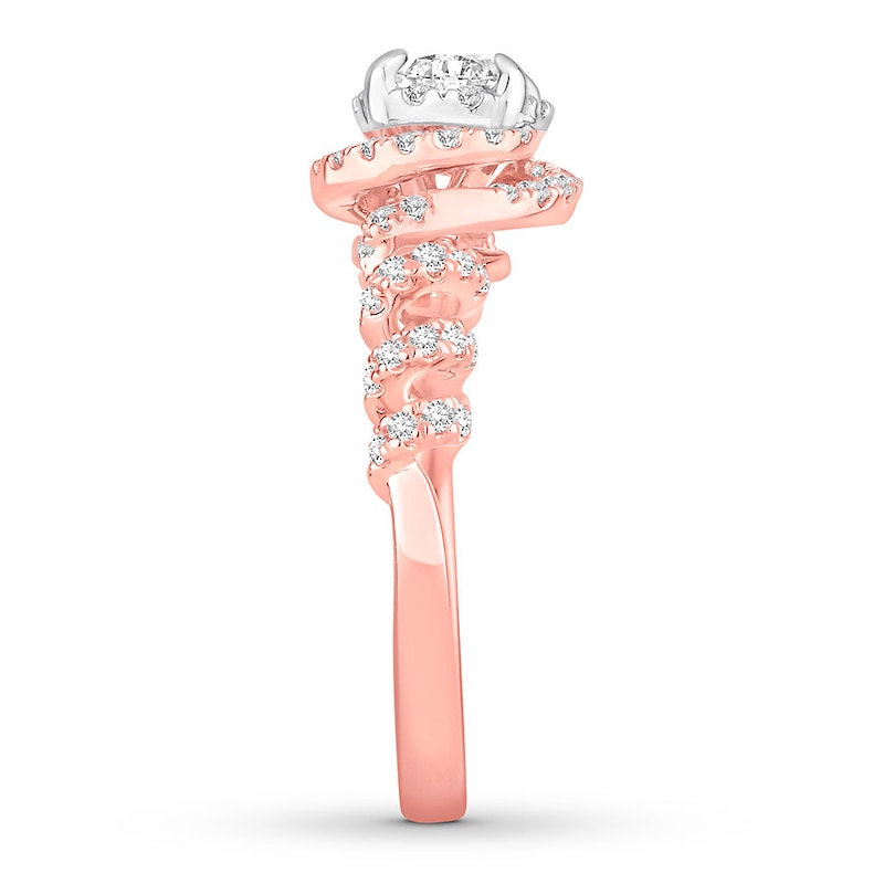 Diamond Engagement Ring 5/8 ct tw Round-cut 14K Rose Gold