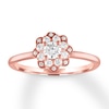 Thumbnail Image 0 of Diamond Floral Engagement Ring 1/2 ct tw Round 10K Rose Gold