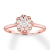 Thumbnail Image 1 of Now + Forever Diamond Floral Engagement Ring 1/2 ct tw Round 10K Rose Gold