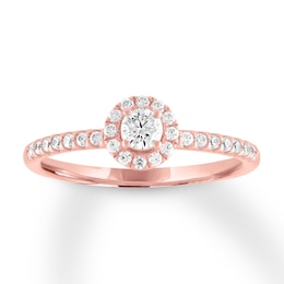 Now + Forever Diamond Engagement Ring 3/8 ct tw Round-cut 10K Rose Gold