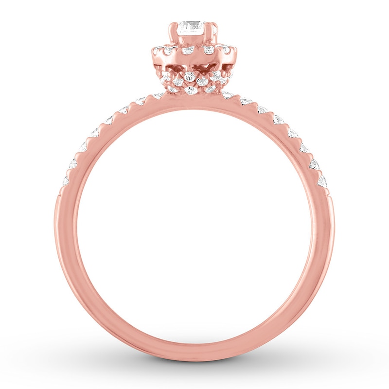 Diamond Engagement Ring 3/8 ct tw Round-cut 10K Rose Gold