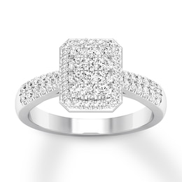 Now + Forever Diamond Engagement Ring 1/2 ct tw Round-cut 10K White Gold