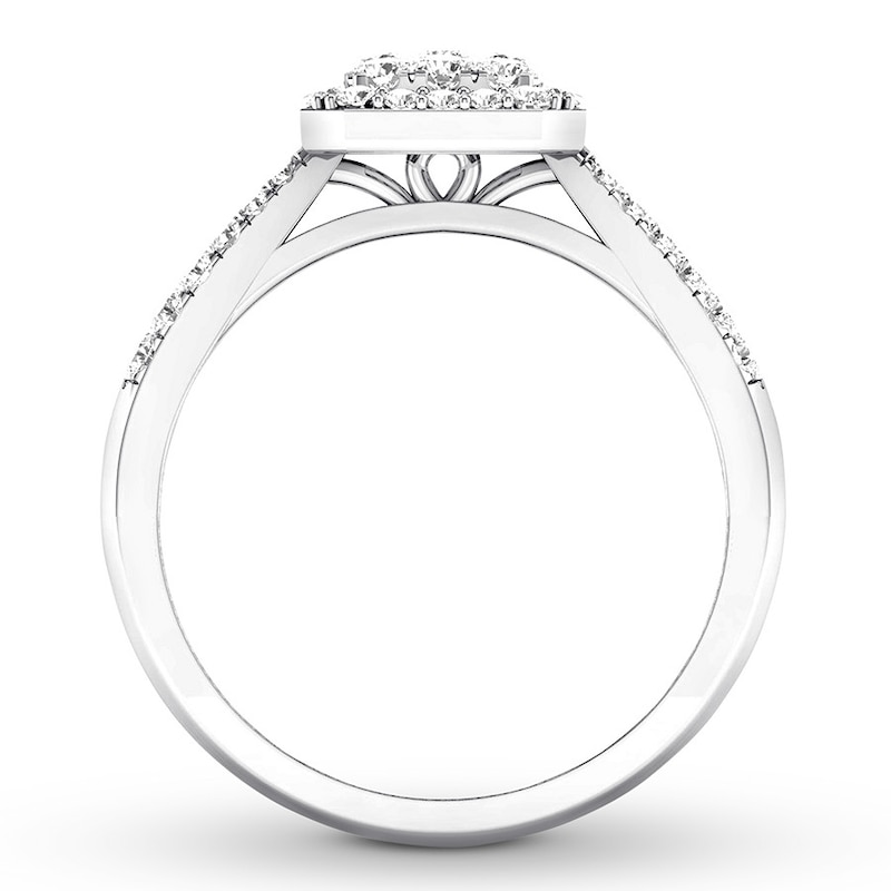 Diamond Engagement Ring 1/2 ct tw Round-cut 10K White Gold