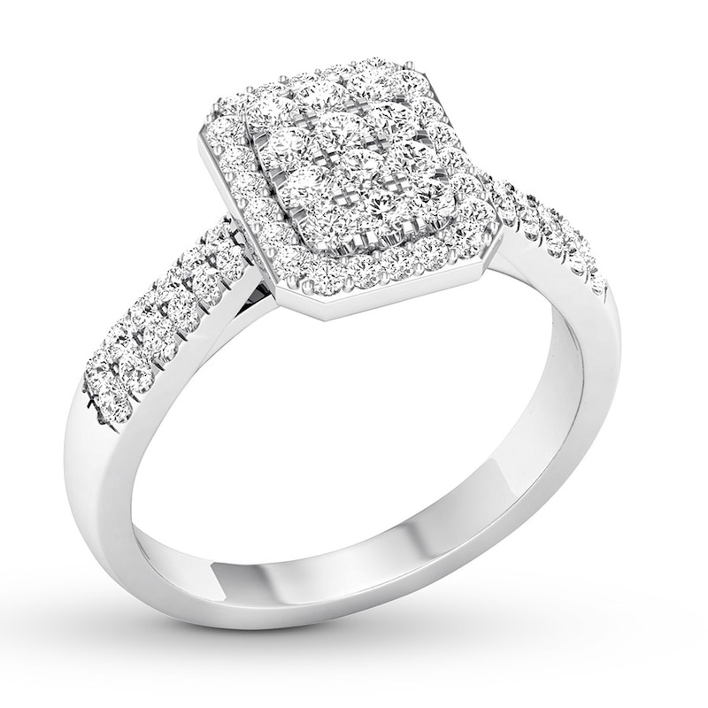 Diamond Engagement Ring 1/2 ct tw Round-cut 10K White Gold