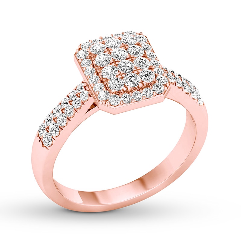 Diamond Engagement Ring 1/2 ct tw Round-cut 10K Rose Gold