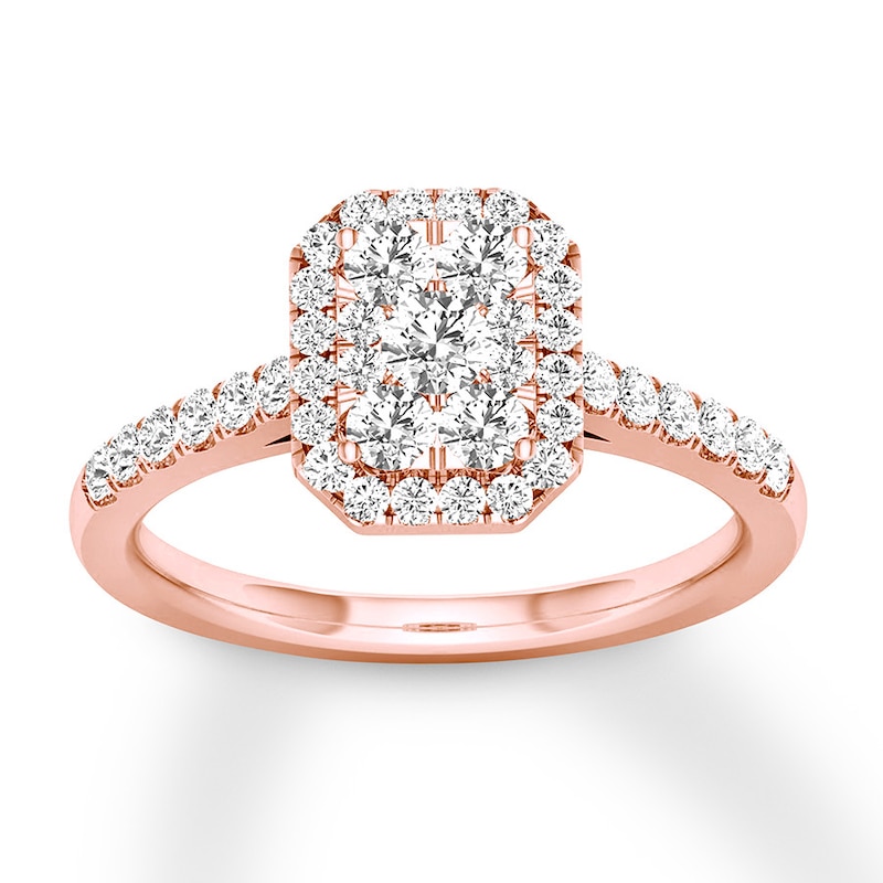 Diamond Engagement Ring 1/2 ct tw Round-cut 10K Rose Gold