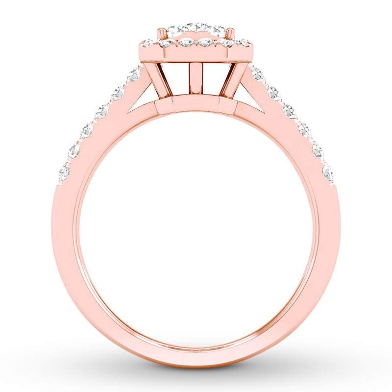 Diamond Engagement Ring 1/2 ct tw Round-cut 10K Rose Gold