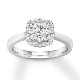 Now + Forever Diamond Engagement Ring 1/4 ct tw Round-cut 10K White Gold