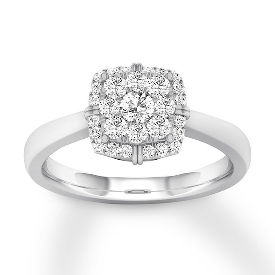 Now + Forever Diamond Engagement Ring 1/4 ct tw Round-cut 10K White Gold