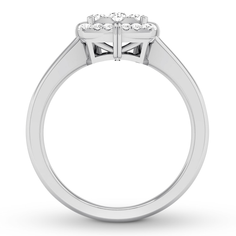 Diamond Engagement Ring 1/4 ct tw Round-cut 10K White Gold