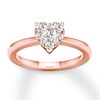 Thumbnail Image 1 of Now + Forever Heart Framed Round Diamond Engagement Ring 1/3 ct tw 10K Rose Gold