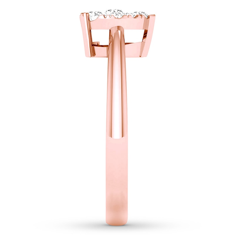 Main Image 3 of Now + Forever Heart Framed Round Diamond Engagement Ring 1/3 ct tw 10K Rose Gold