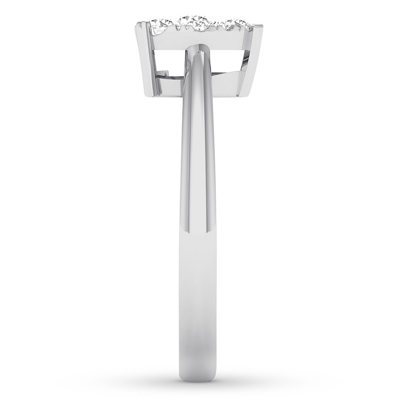 Main Image 3 of Now + Forever Heart Framed Round Diamond Engagement Ring 1/3 ct tw 10K White Gold