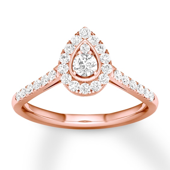 Now + Forever Diamond Engagement Ring 1/3 ct tw Round-cut 10K Rose Gold