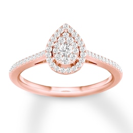 Now + Forever Diamond Engagement Ring 1/4 ct tw Round-cut 10K Rose Gold