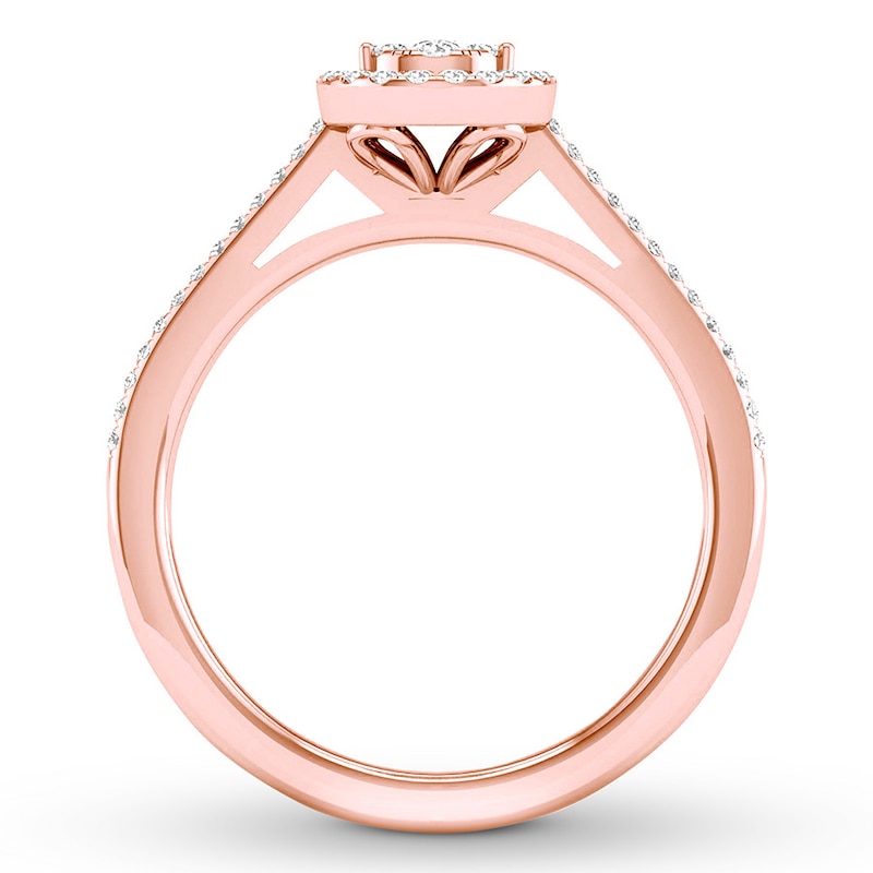 Diamond Engagement Ring 1/4 ct tw Round-cut 10K Rose Gold