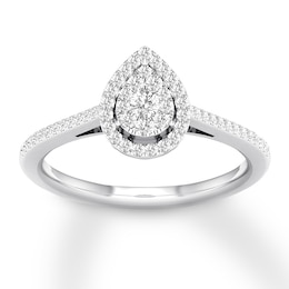 Now + Forever Diamond Engagement Ring 1/4 ct tw Round-cut 10K White Gold