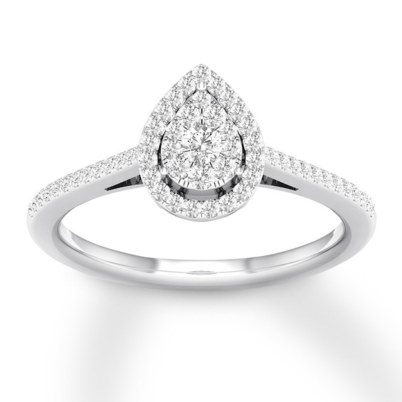 Now + Forever Diamond Engagement Ring 1/4 ct tw Round-cut 10K White Gold