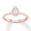 Thumbnail Image 0 of Diamond Engagement Ring 1/3 ct tw Pear & Round 10K Rose Gold