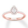 Thumbnail Image 1 of Now + Forever Diamond Engagement Ring 1/3 ct tw Pear & Round 10K Rose Gold