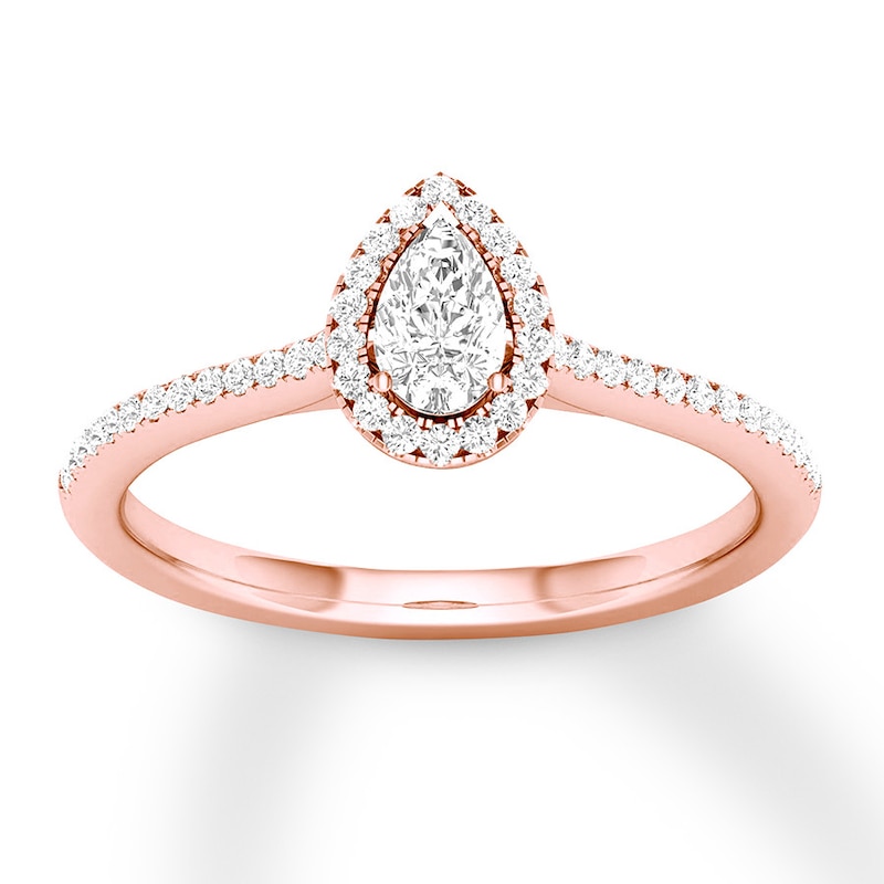 Main Image 1 of Now + Forever Diamond Engagement Ring 1/3 ct tw Pear & Round 10K Rose Gold