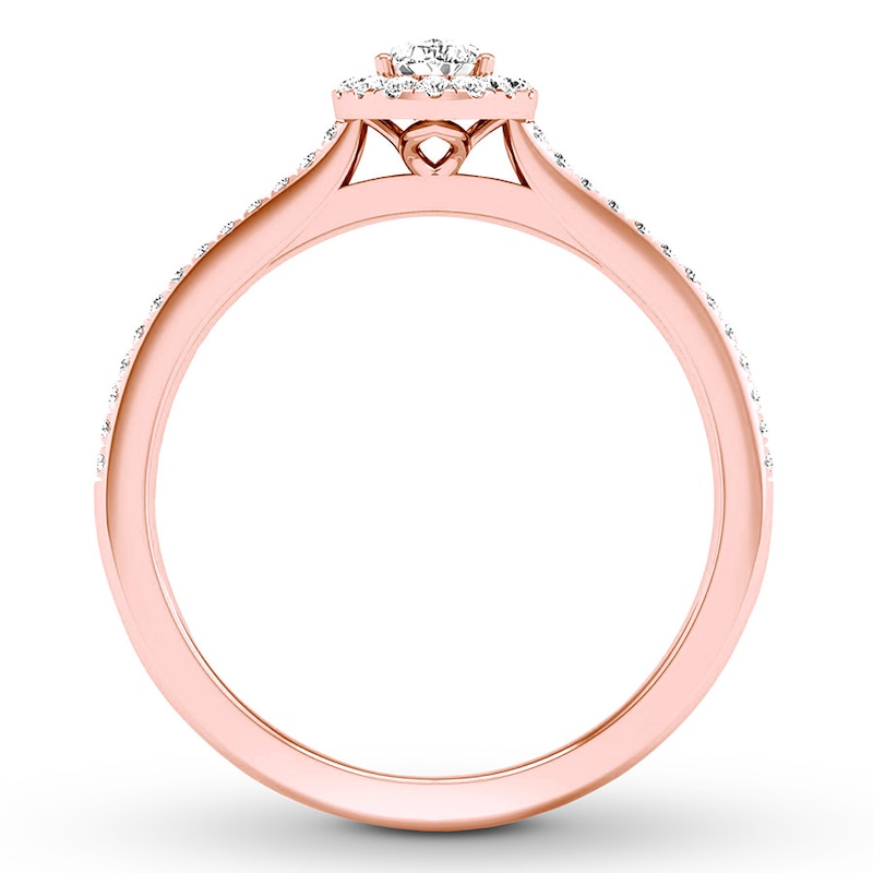 Main Image 2 of Now + Forever Diamond Engagement Ring 1/3 ct tw Pear & Round 10K Rose Gold