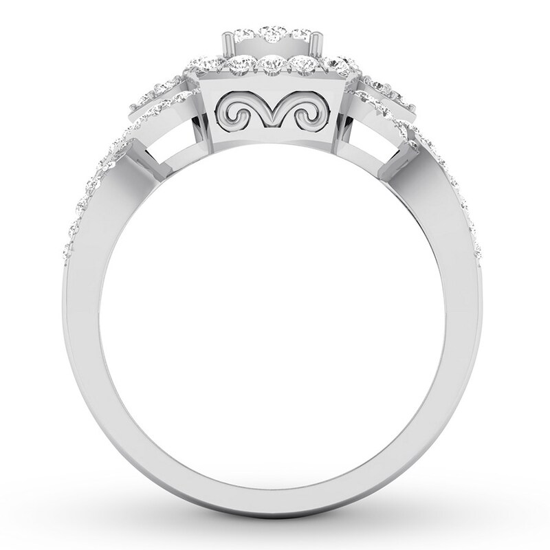 Diamond Engagement Ring 1/2 ct tw Round-cut 10K White Gold