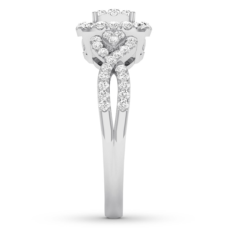 Diamond Engagement Ring 1/2 ct tw Round-cut 10K White Gold