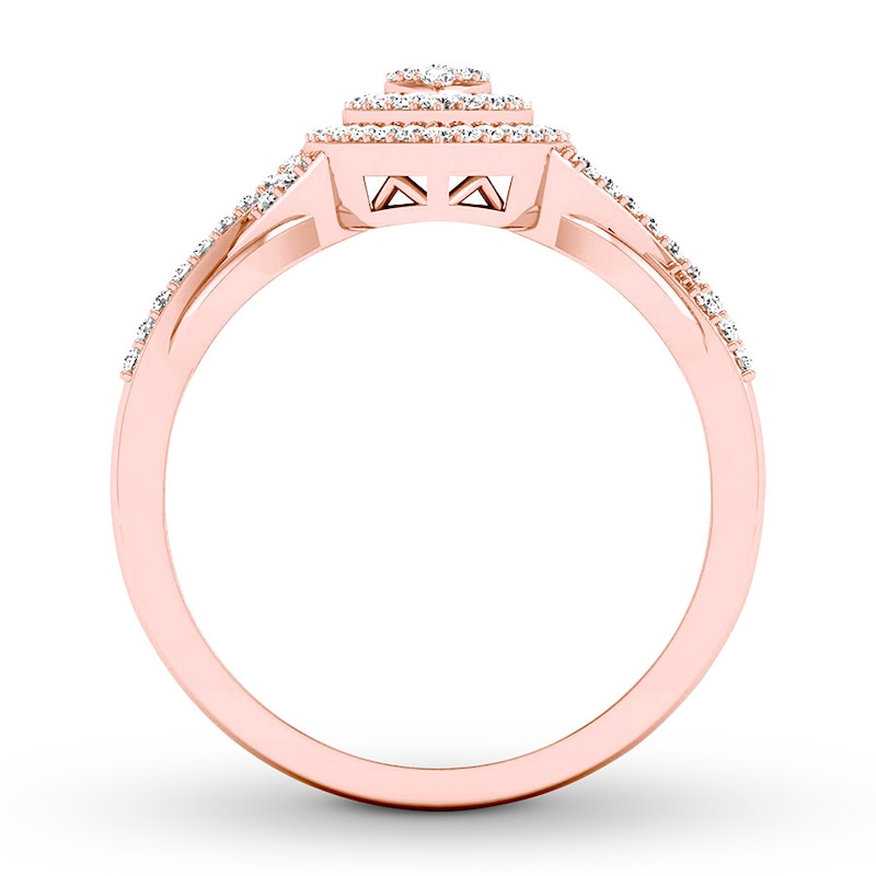 Diamond Engagement Ring 1/4 ct tw Round-cut 10K Rose Gold