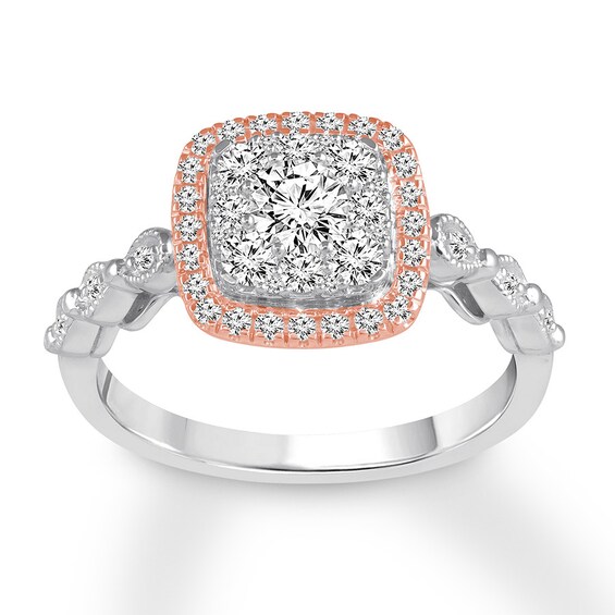 KayKay Diamond Engagement Ring 3/4 ct tw Roundcut 14K TwoTone Gold