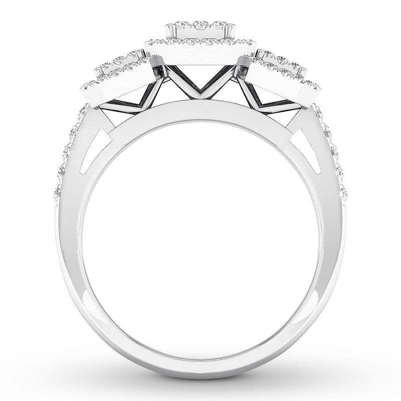 Main Image 2 of Memories Moments Magic Diamond Engagement Ring 1/2 ct tw Round-cut 10K White Gold