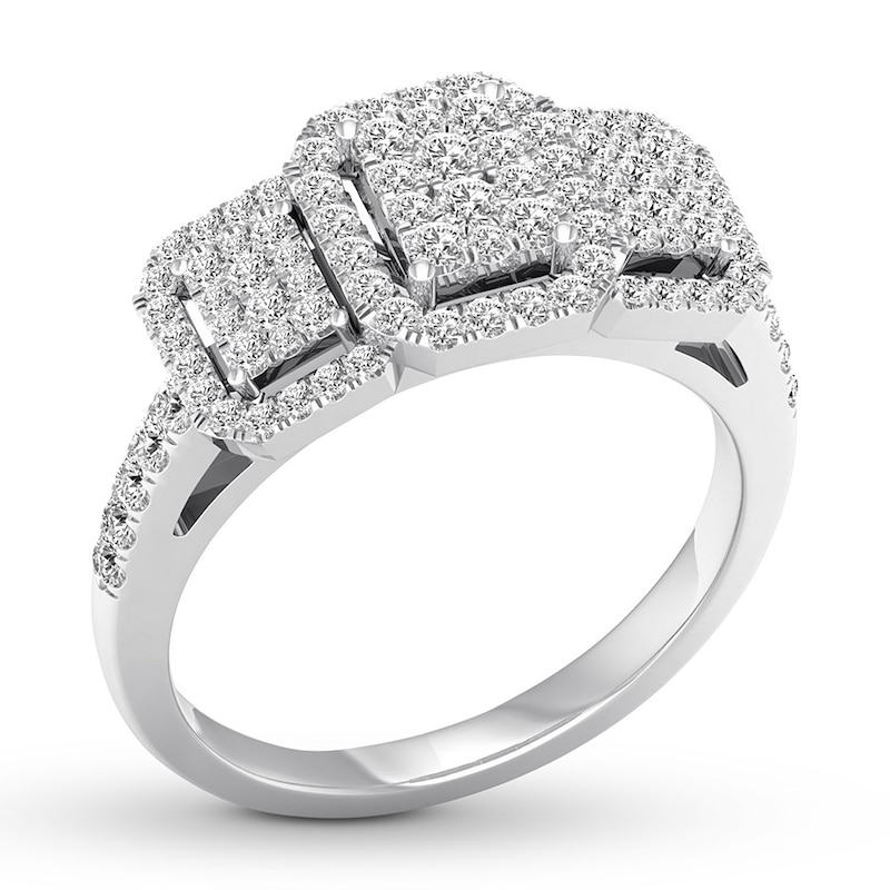 Main Image 4 of Memories Moments Magic Diamond Engagement Ring 1/2 ct tw Round-cut 10K White Gold