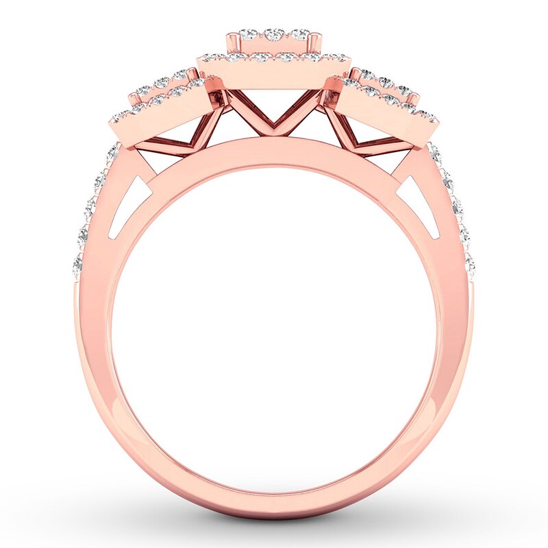 Main Image 2 of Memories Moments Magic Diamond Engagement Ring 1/2 ct tw Round-cut 10K Rose Gold