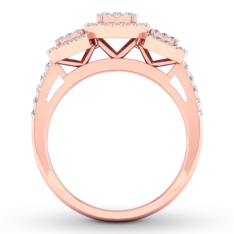 Memories Moments Magic Diamond Engagement Ring 1/2 ct tw Round-cut 10K Rose Gold