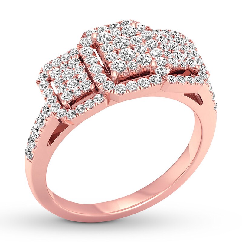 Main Image 4 of Memories Moments Magic Diamond Engagement Ring 1/2 ct tw Round-cut 10K Rose Gold
