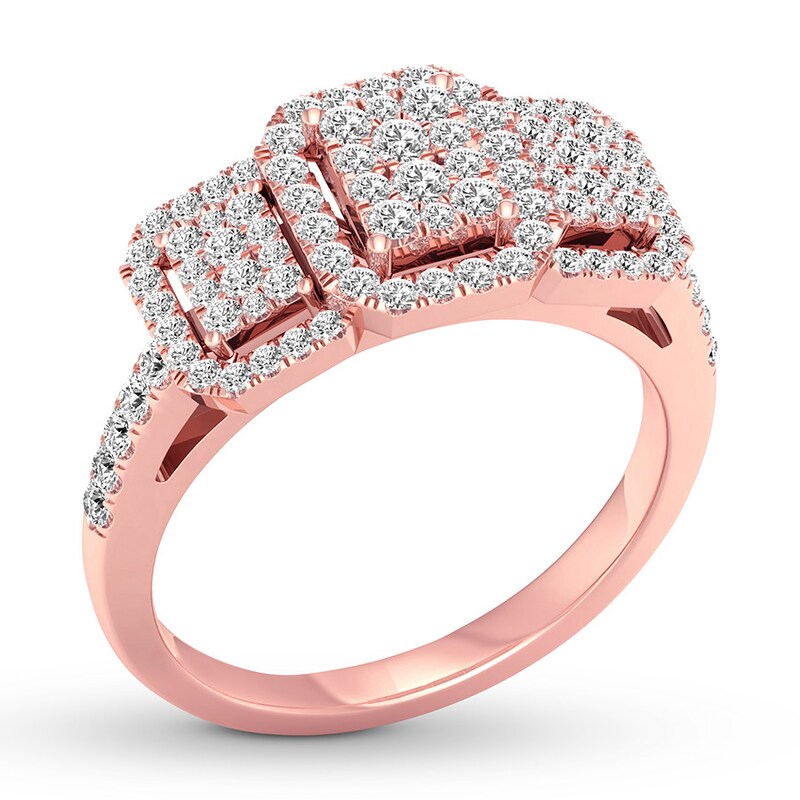 Memories Moments Magic Diamond Engagement Ring 1/2 ct tw Round-cut 10K Rose Gold