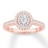 Thumbnail Image 0 of Oval Diamond Engagement Ring 1/2 ct tw 14K Rose Gold