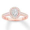 Thumbnail Image 1 of Now + Forever Oval Diamond Engagement Ring 1/2 ct tw 14K Rose Gold