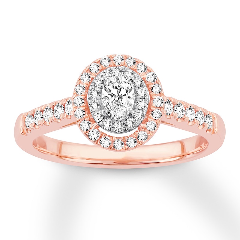 Main Image 1 of Now + Forever Oval Diamond Engagement Ring 1/2 ct tw 14K Rose Gold