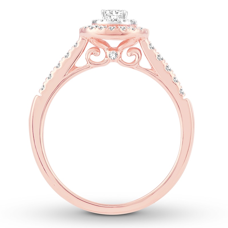 Oval Diamond Engagement Ring 1/2 ct tw 14K Rose Gold