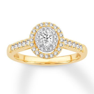 Oval Diamond Engagement Ring 1/2 ct tw 14K Yellow Gold | Kay
