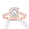 Thumbnail Image 0 of Emerald-Cut Diamond Engagement Ring 1/2 ct tw 14K Rose Gold