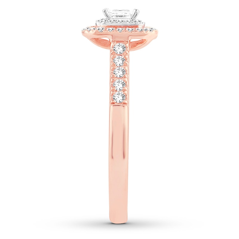 Main Image 3 of Now + Forever Emerald-Cut Diamond Engagement Ring 1/2 ct tw 14K Rose Gold