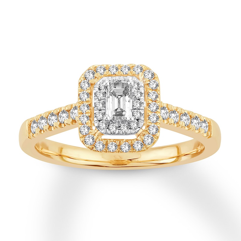 Main Image 1 of Now + Forever Emerald-Cut Diamond Engagement Ring 1/2 ct tw 14K Yellow Gold