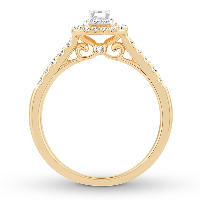 Main Image 2 of Now + Forever Emerald-Cut Diamond Engagement Ring 1/2 ct tw 14K Yellow Gold