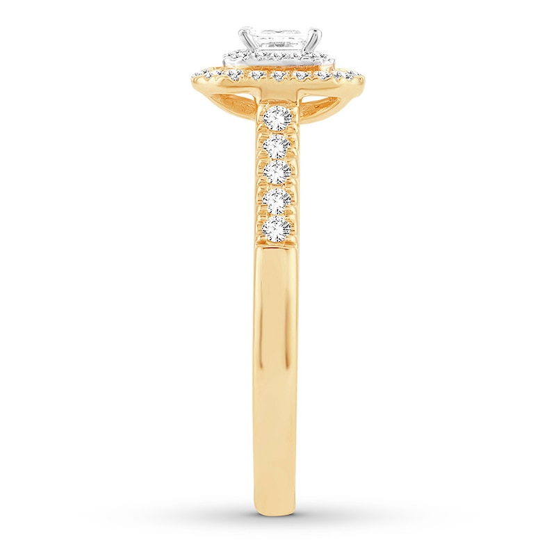Main Image 3 of Now + Forever Emerald-Cut Diamond Engagement Ring 1/2 ct tw 14K Yellow Gold