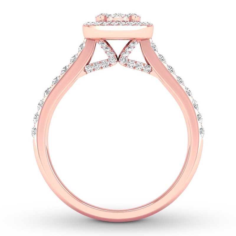 Diamond Engagement Ring 3/4 ct tw Round-cut 14K Rose Gold