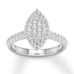 Now + Forever Diamond Engagement Ring 3/4 ct tw Round-cut 14K White Gold