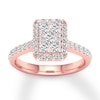 Diamond Engagement Ring 3/4 ct tw Round-cut 14K Rose Gold