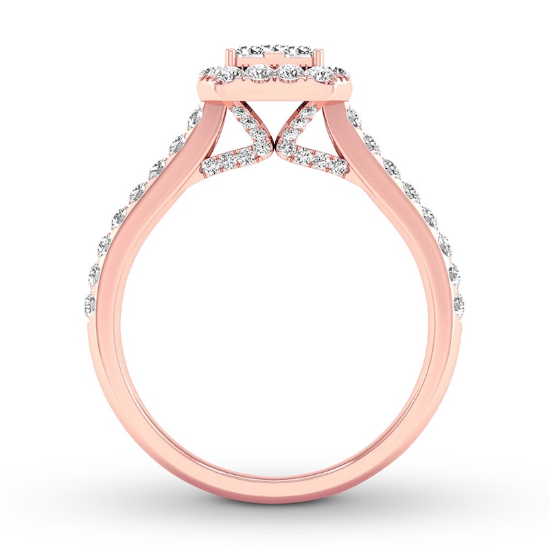 Diamond Engagement Ring 3/4 ct tw Round-cut 14K Rose Gold